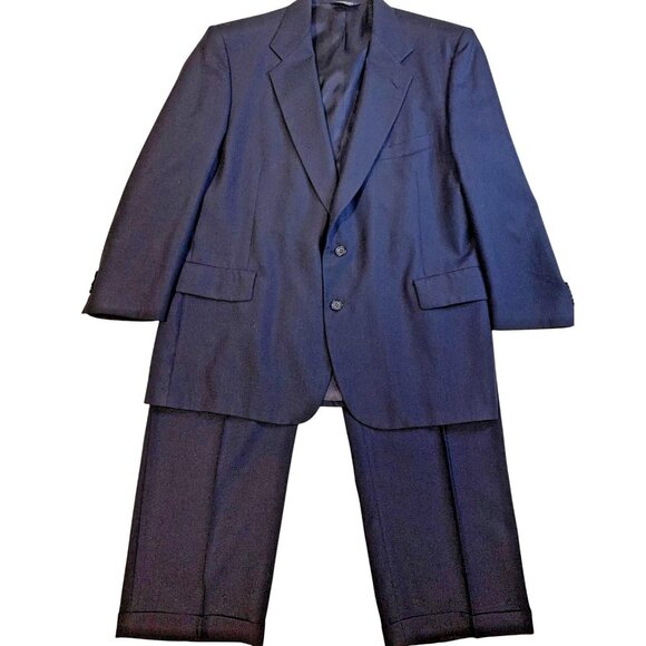 Heisman Trophy Collection Suit Mens 40 Navy Blue Two Piece Blazer Pants Made USA - Picture 1 of 12